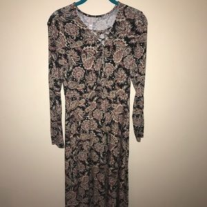 Xhilaration midi boho long sleeve dress